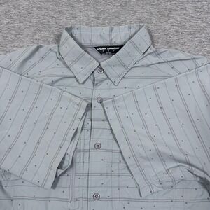 Under Armour Fishing Shirt Mens Large Gray Button Up Vented Lightweight Outdoor